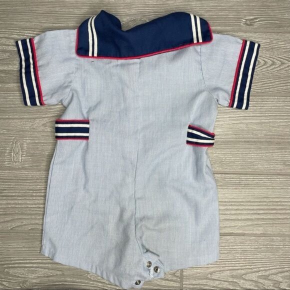 Vintage little bit sailer suit romper jumper costume halloween baby outfit 12 mo - Picture 5 of 6